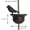 8 Feet Birds On Cups Rain Chain 8 Birds Cups Decoration Hangings for Gutter Roof