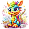 (40*40cm)Colourful Dinosaur - Round Partial AB Drill Diamond Painting
