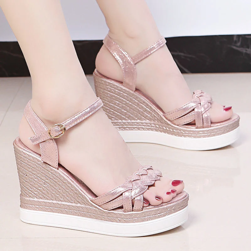 Wongn Wongn Summer 2023 Roman Sandals Fairy Style New Fashion High Heel Platform Comfortable Increased Lightweight Women's Shoes