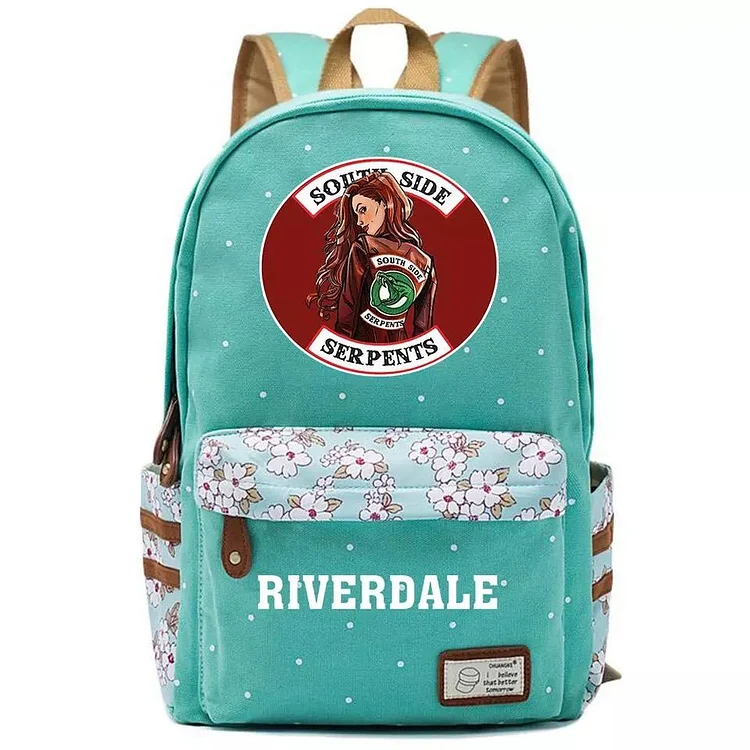 Mayoulove Riverdale South Side Serpents Canvas Travel Backpack School Bag-Mayoulove
