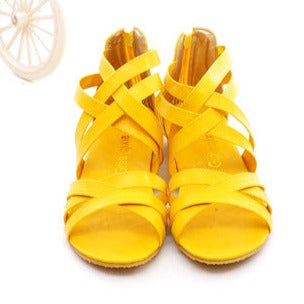 Women's flat peep toe gladiator sandals