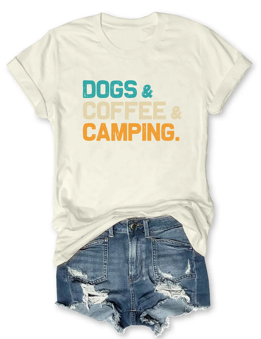 Dogs Coffee Camping T-shirt