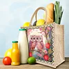 DIY Diamond Painting Linen Waterproof Handbag Shopping Storage Bag Totes Kit(with 2pcs diamond painting)