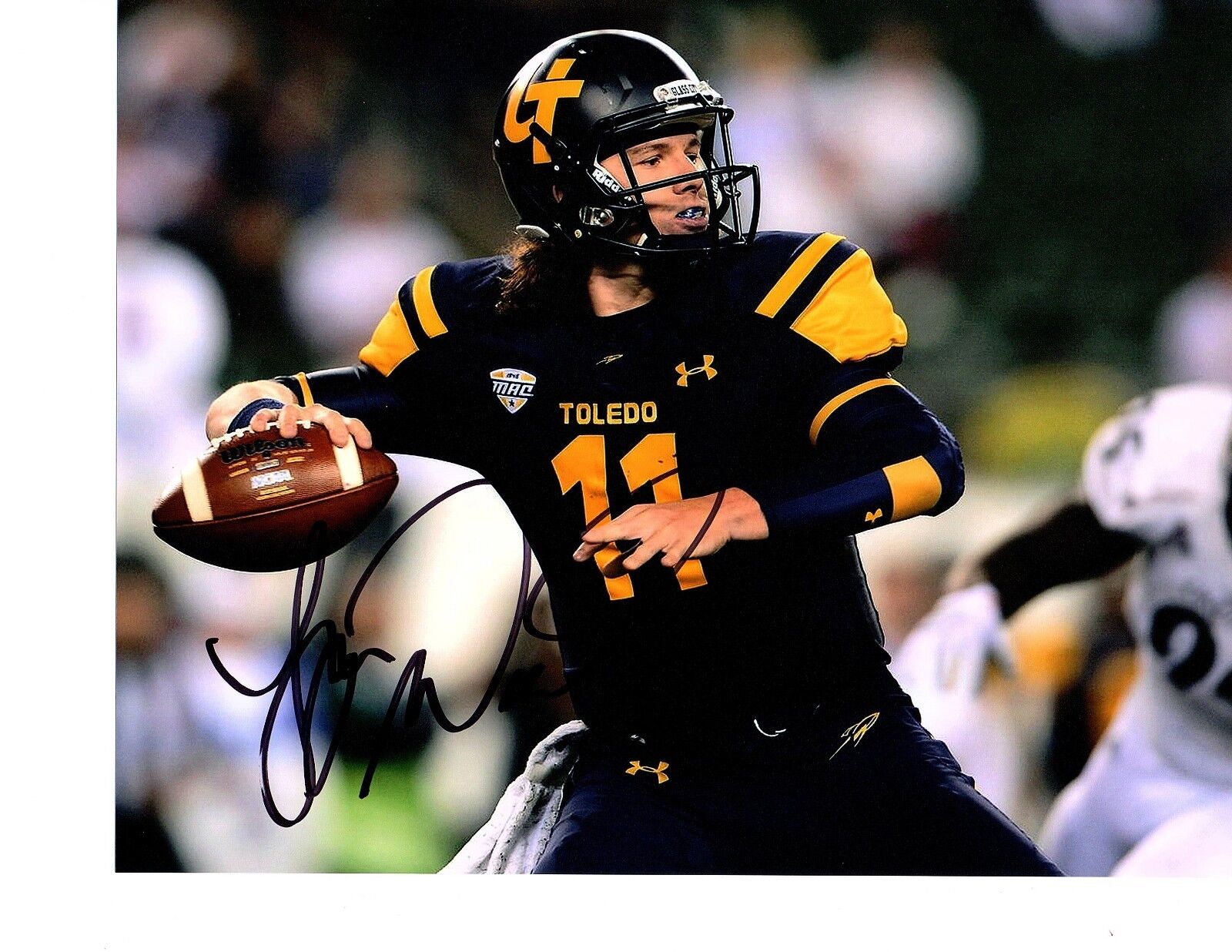 Logan Woodside Toledo Rockets signed autographed 8x10 football Photo Poster painting COA b