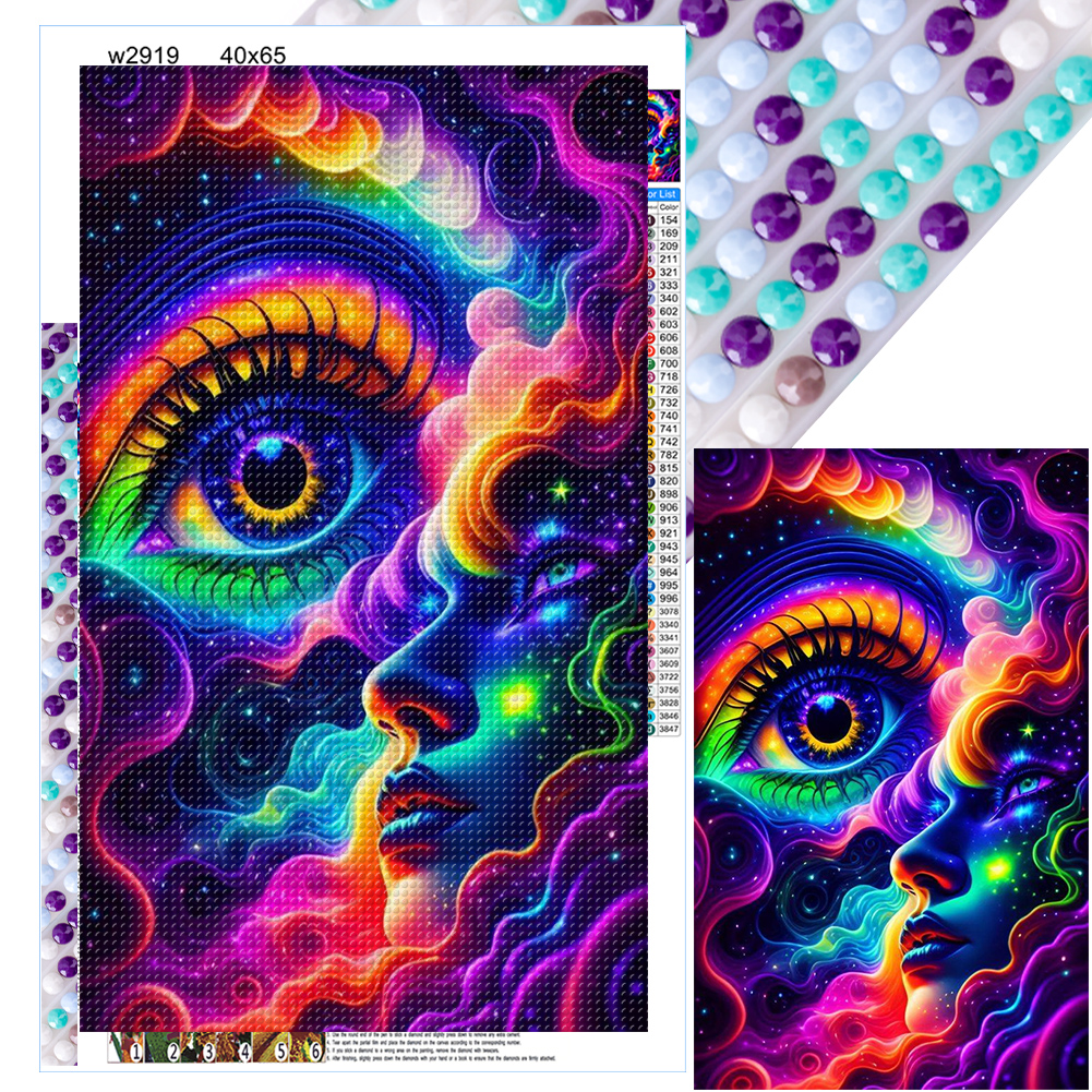 Colorful Cloud Eyes 40*65CM (Canvas) Full Round Drill Diamond Painting gbfke