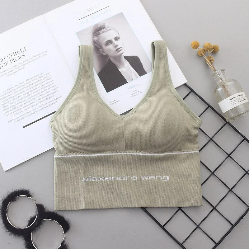 New Letter Sport Bra Women Underwear Sexy Bralette Push Up Bra Women's Lingerie Seamless Bras Top Female Invisible Bra Wire Free