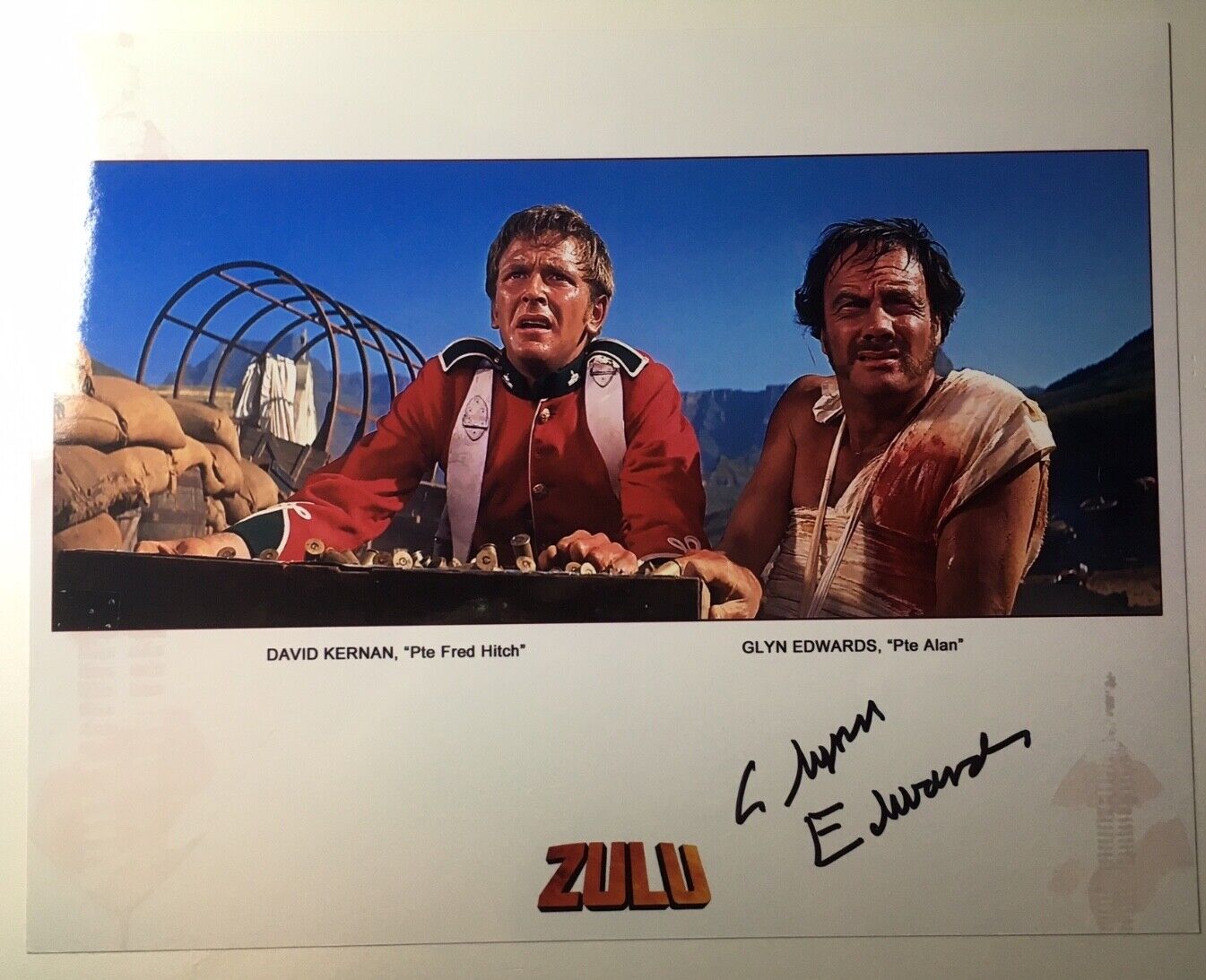 GLYNN EDWARDS Zulu Genuine Authentic Signed Autographed Photo Poster painting UACCRD#285 COA