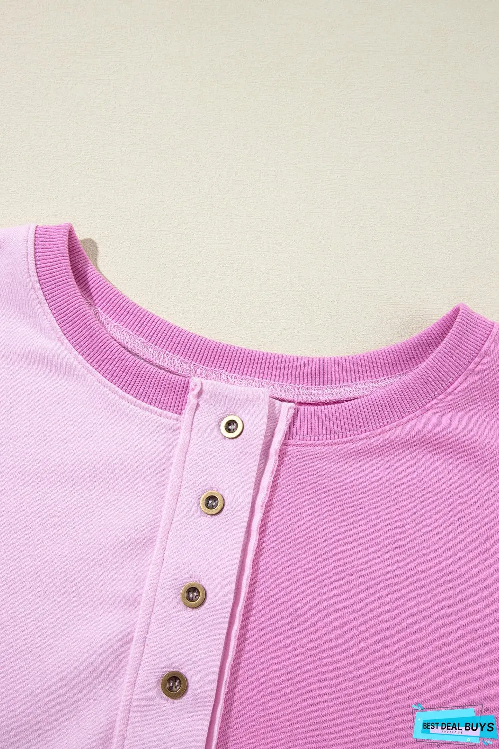 Henley High Low Oversize Sweatshirt