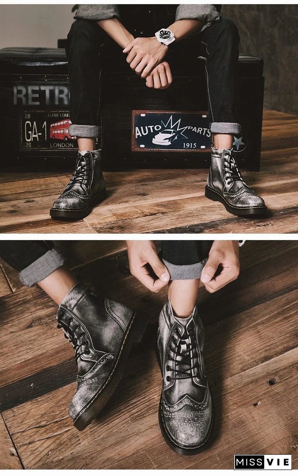 Leather Men Boots Winter Waterproof Ankle Boots Riding Boots Outdoor Working Snow Boots Men Shoes