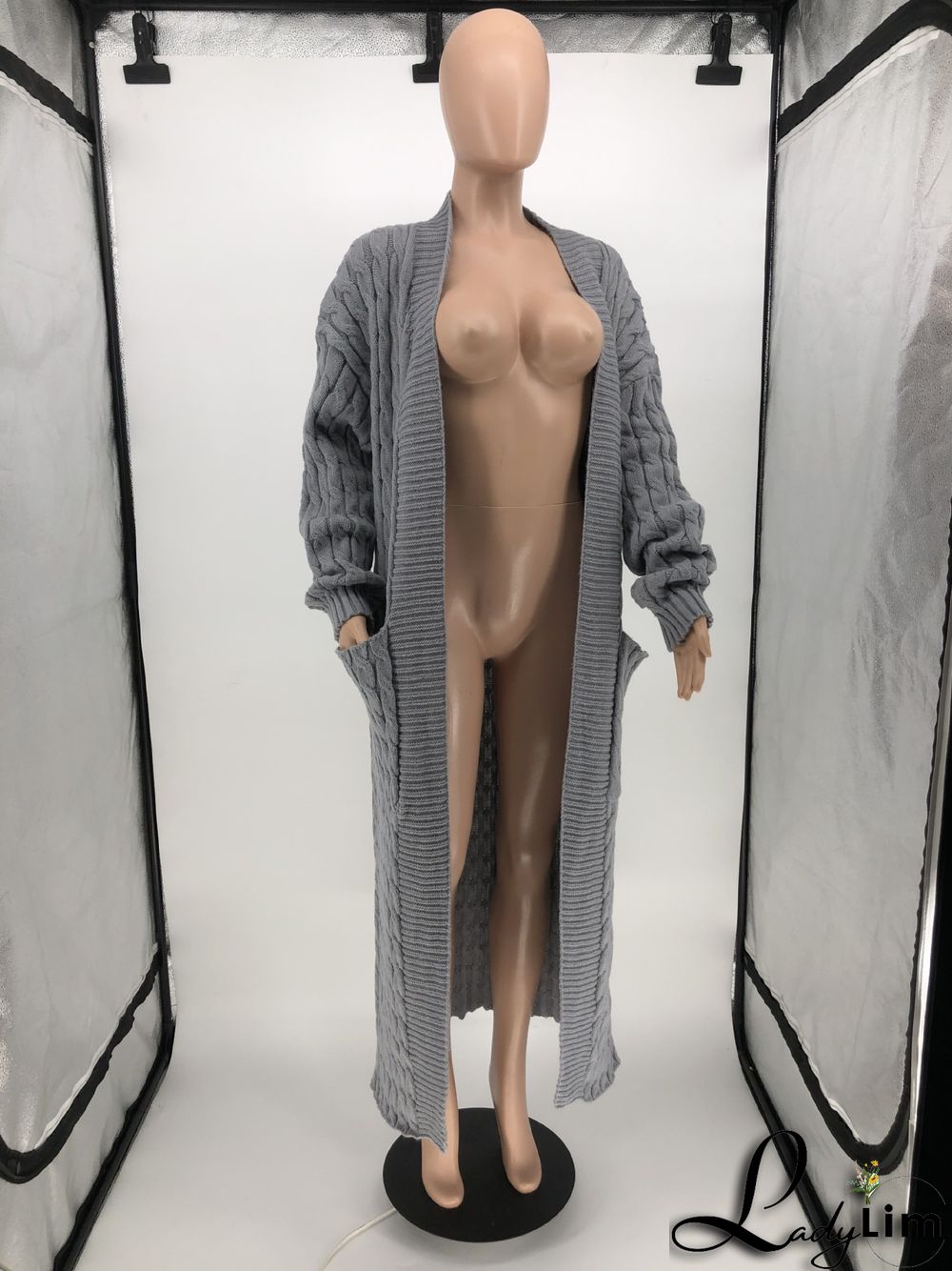 Women Winter Long Sleeve Plush Long Sweater Jacket