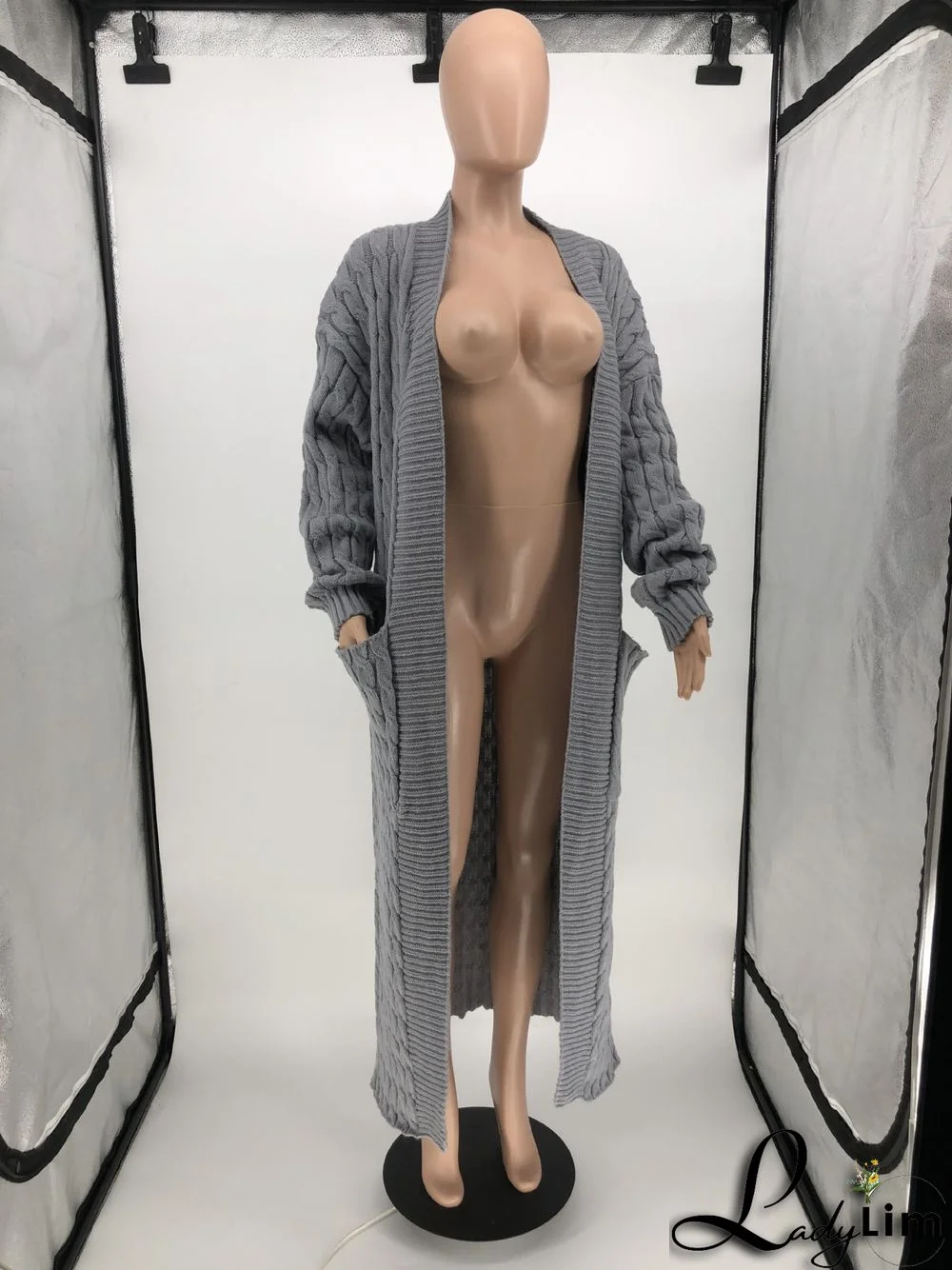 Women Winter Long Sleeve Plush Long Sweater Jacket