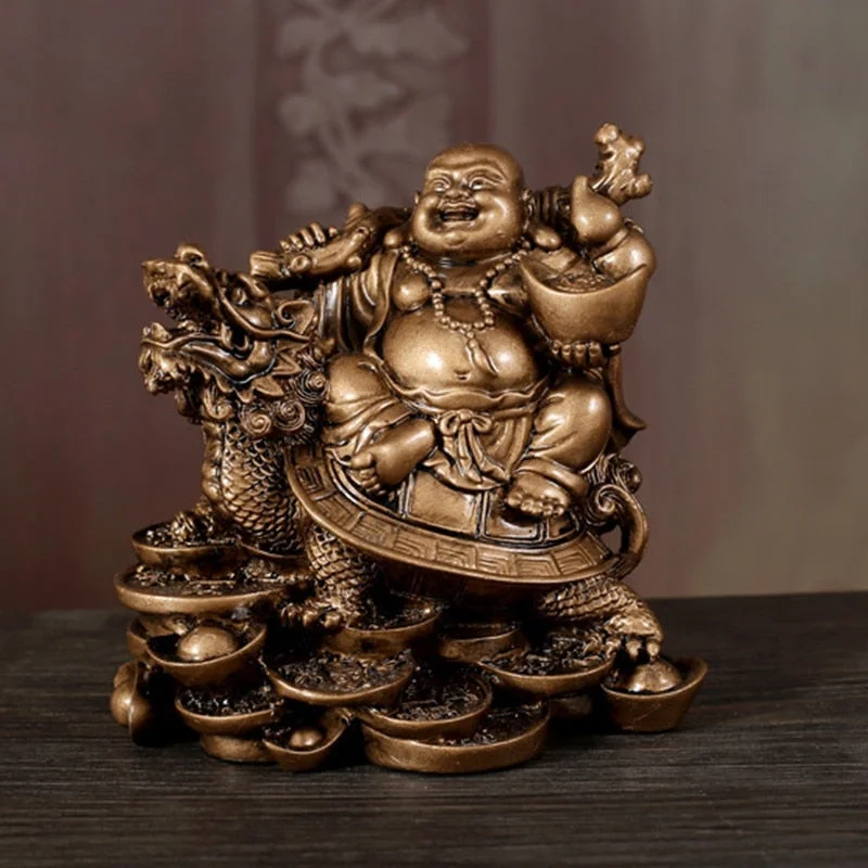 Laughing Buddha Statue Chinese Feng Shui Money Maitreya Buddha Sculpture Figurines Ornaments Gift For Home Decoration QDD9848