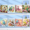 (US Only)8PCS Bird Flower DIY Diamond Art Greeting Cards Congratulations Cards & Gifts