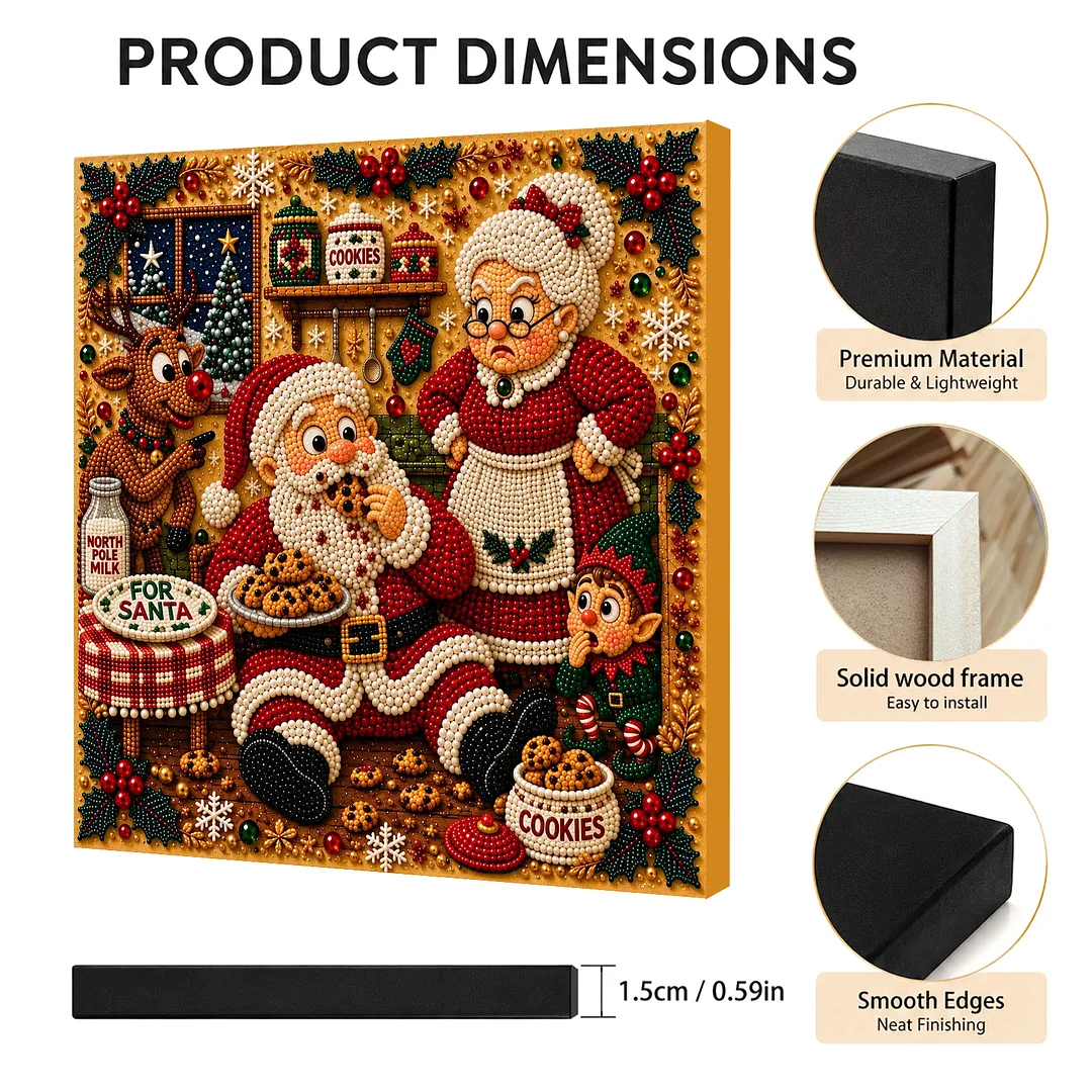 Framed Pearl Painting Kit Christmas Cookie Theme 7.87x7.87in