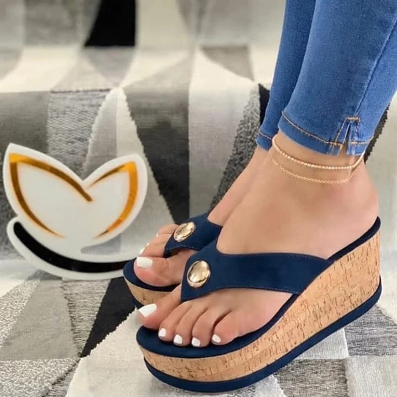 Summer Slippers Women Sandals Plafrom Sandals Ladies Slip-On Flip Flops Shoes Leather Peep Toe Female Sandalias Zapatos Mujer