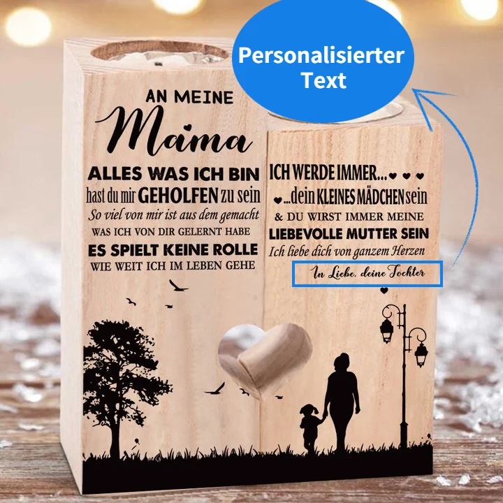 Kettenmachen Personalisierter Text - An Meine Mama - Muttertag Kerzenhalter für Mama