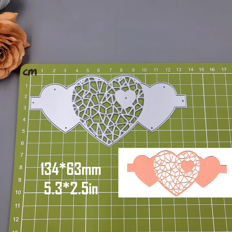 Nigikala Heart Metal Cutting Dies Scrapbooking Stencil Heart Die Cut Decoration DIY Embossing Album Paper Cards Gift