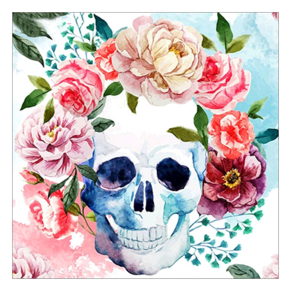 

30*30CM - Round Drill Diamond Painting - Skull, 501 Original