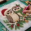 (20x20cm)Owl Xmas Pearl Painting Art Kits With Inner Frame Pearl Gem Paintings Picture Arts Craft for Adults Beginners Home Wall Decor