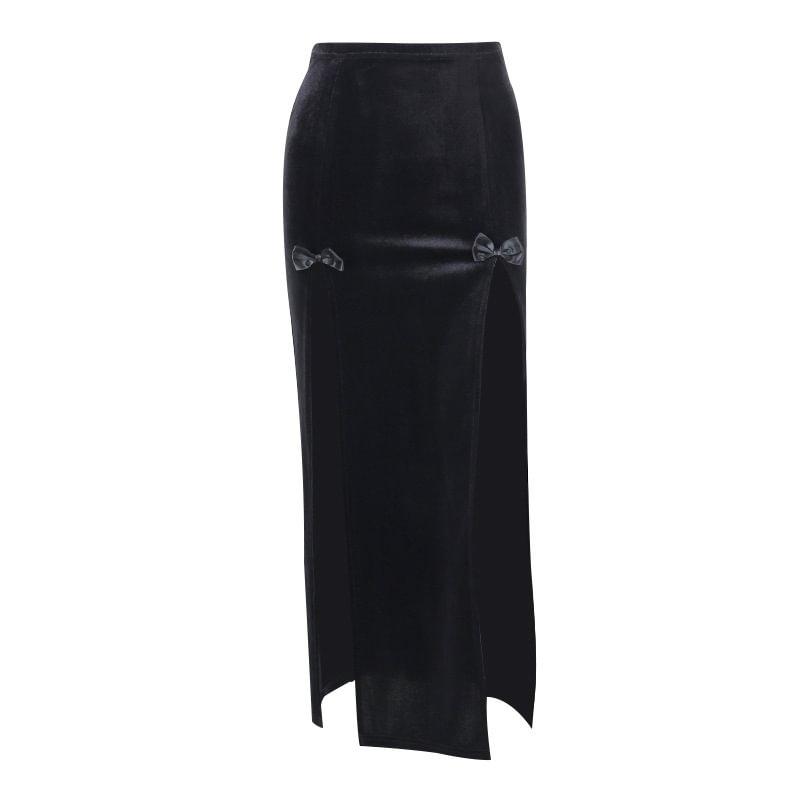 Gothic Bow split skirt