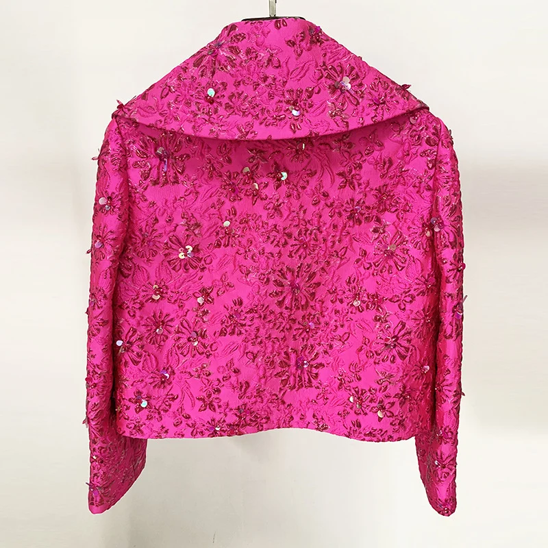 Nigikala Nigikala New Star Fashion Rosy Series Of Brocing Heavy Industry Nails Short Sleeve Dress