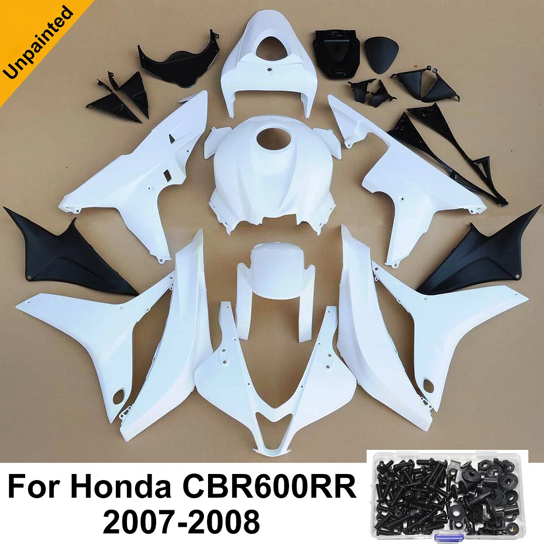 (*U.S. Mainland Only*) Unpainted Fairings Kit For Honda CBR600RR 2007-2008 ABS Bodywork