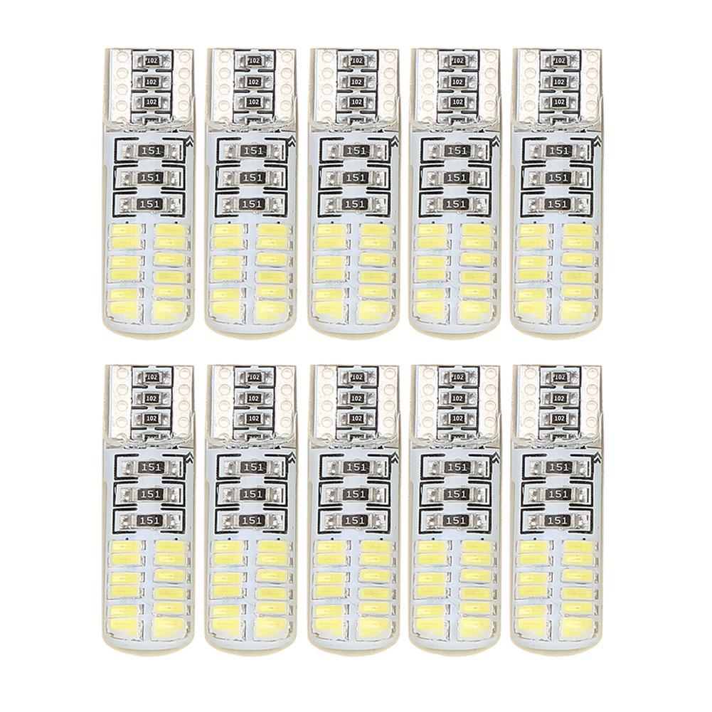 

10pcs T10 W5W 24SMD 3014 LED Silica Tail Lights Brake Stop Rear Lamp, 501 Original