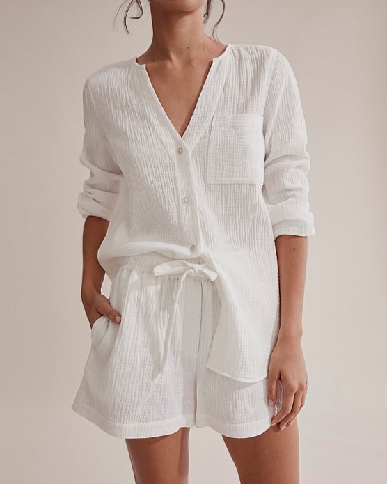Solid color casual and loose home suit
