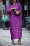 Women's Glittery Sequin Long Sleeve Maxi Dress