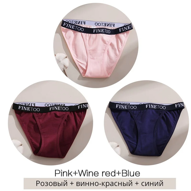 FINETOO M-XL Low Waist Underpants Women Letter Cotton Panties Soft Underwear Female Lingerie Ladies Briefs Girls Fashion Panty