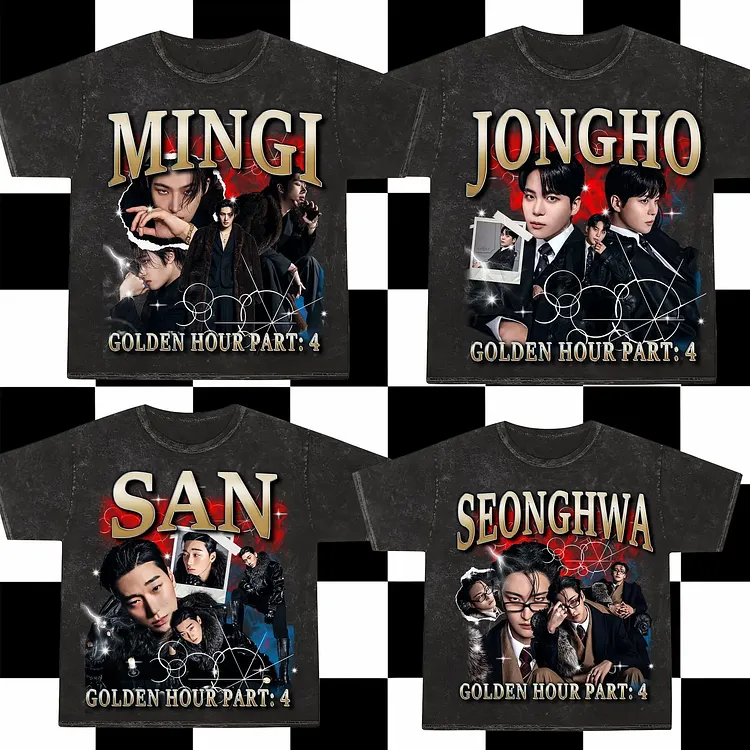 Ateez Golden Hour Part 4 Members Washed T-Shirt