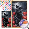 Diamond Painting-Round AB Drill Cheetah and Tulip(75*45CM)