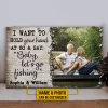 Custom Photo Fishing Old Couple Husband Wife Hold Your Hand Photo Gift Custom Wood Rectangle Sign