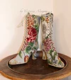 Flower Brocade Boots Baroque Boots Rococo Boots Ankle Lace up Boots Victorian Boots Floral Boots Bridal Boots Retro Boots 1900 shoes Fashion