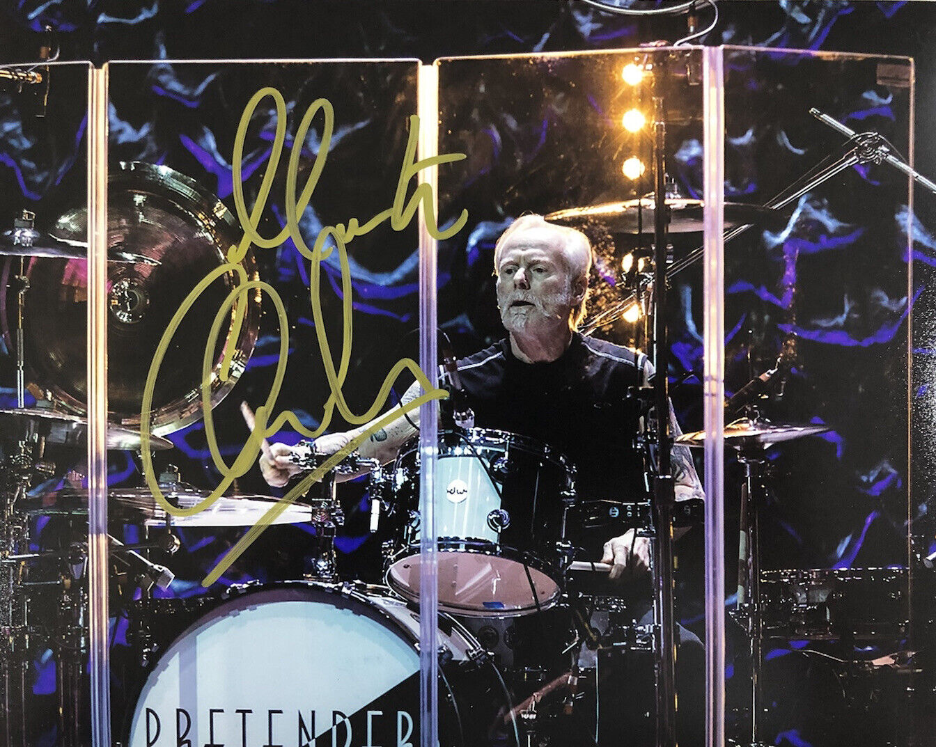 MARTIN CHAMBERS SIGNED 8x10 Photo Poster painting AUTOGRAPHED THE PRETENDERS ORIGINAL DRUMMER