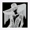 Lady Special Shape Partial Drill Dimond Art Paintings with Plastic Frame 17x17cm