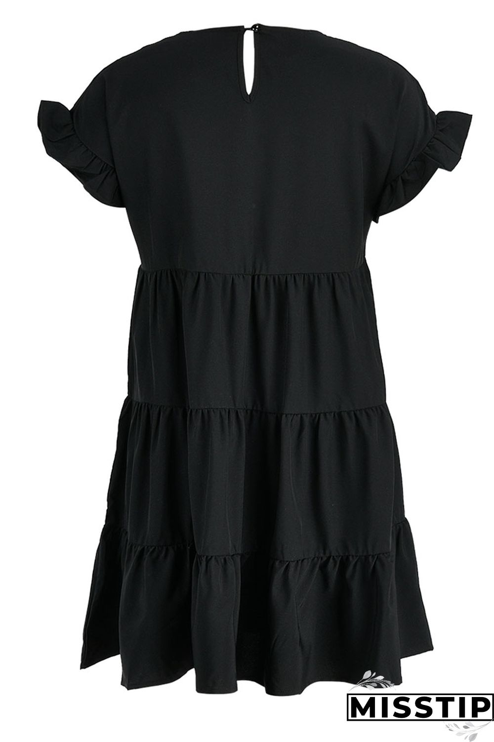 Blue Casual Solid Patchwork Fold Stringy Selvedge O Neck A Line Dresses