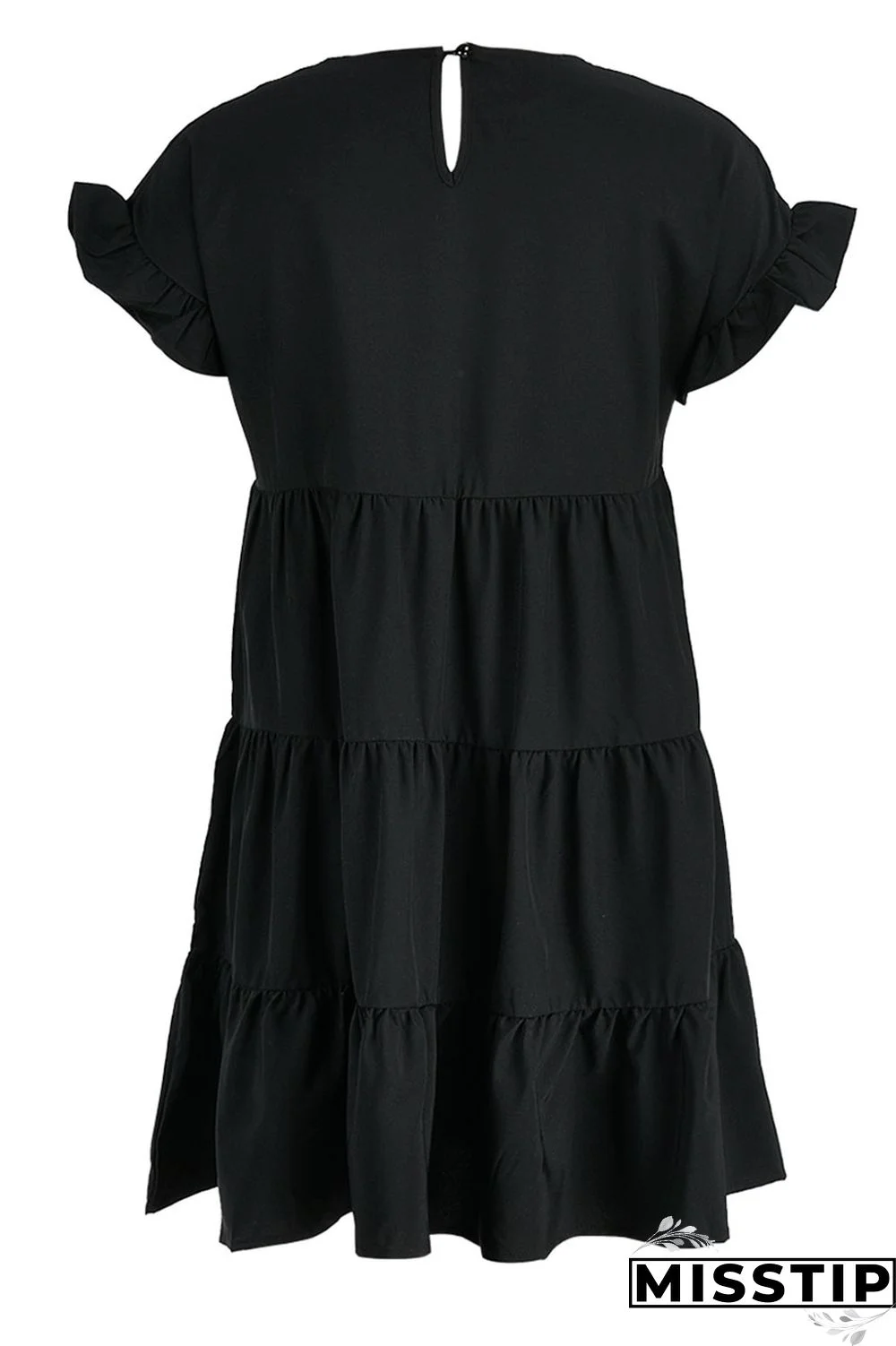 Blue Casual Solid Patchwork Fold Stringy Selvedge O Neck A Line Dresses