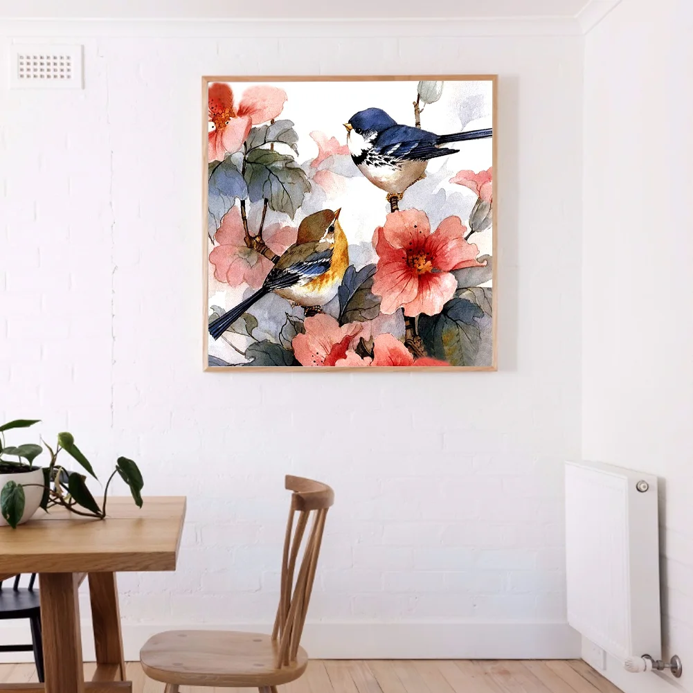 Diamond Painting - Full Round Drill - Flowers Birds(30*30cm)