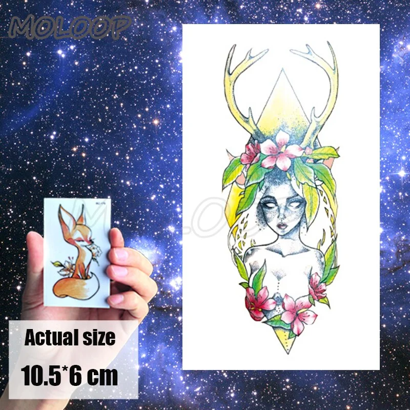 Temporary Tattoo Sticker cat pattern Element Small animal flower waterproof Fake Body Art tatoo for kid girl boy man woman