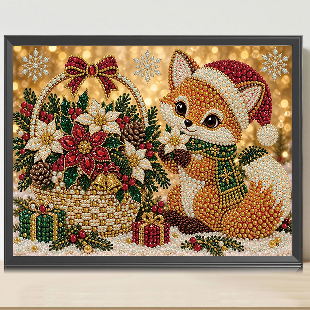 Pearl Painting Kit for Adults Christmas Fox 15.75x11.81in