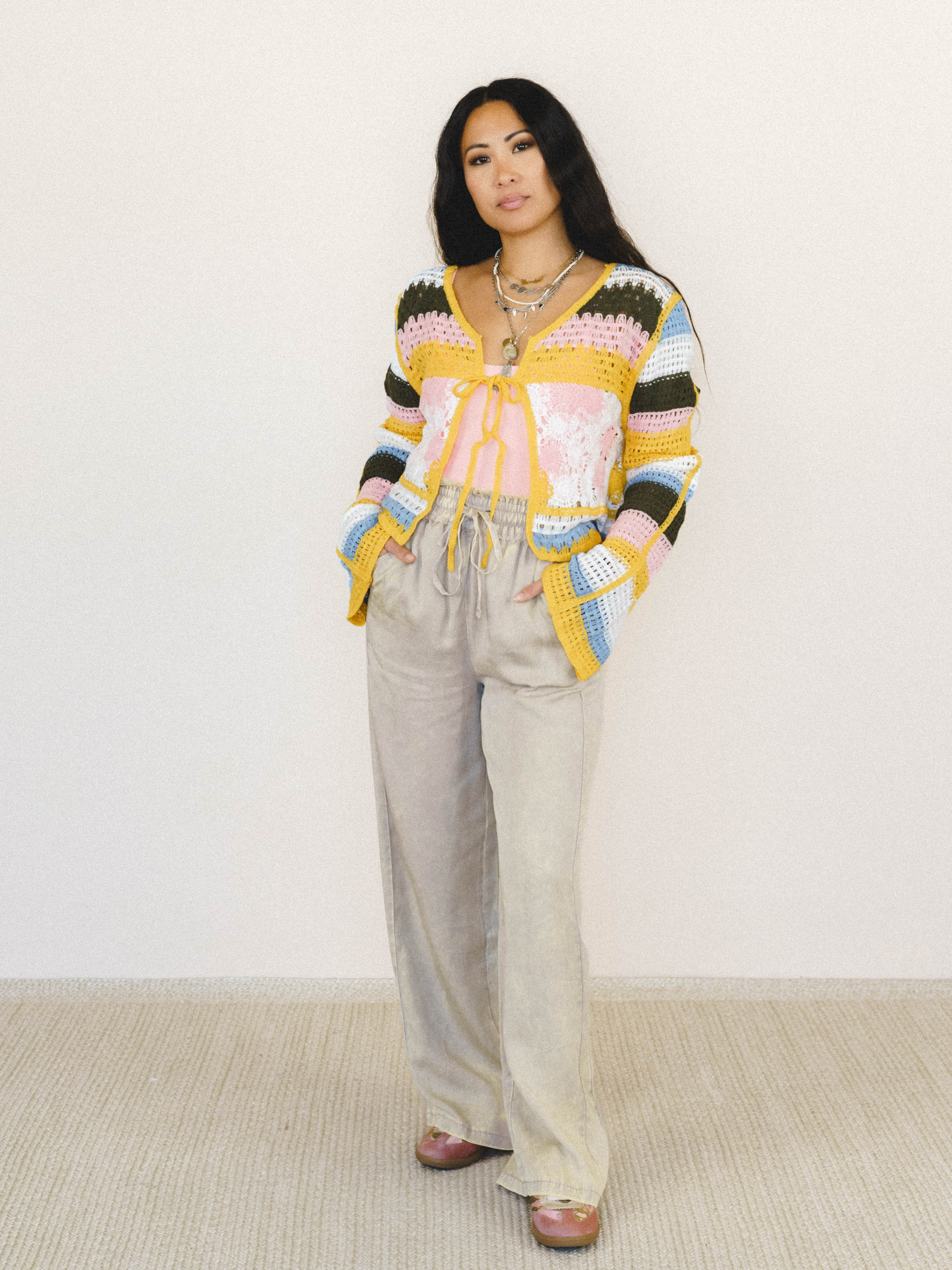 Flower Power Cardigan - Yellow Multi