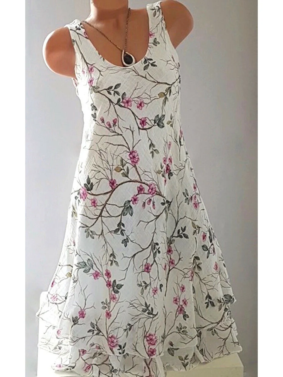 Women Half Sleeve V-neck Solid Color Dress