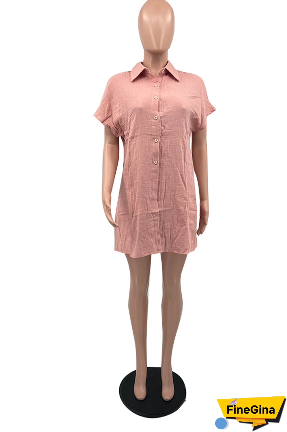 Pink Casual Solid Patchwork Turndown Collar Short Sleeve Two Pieces