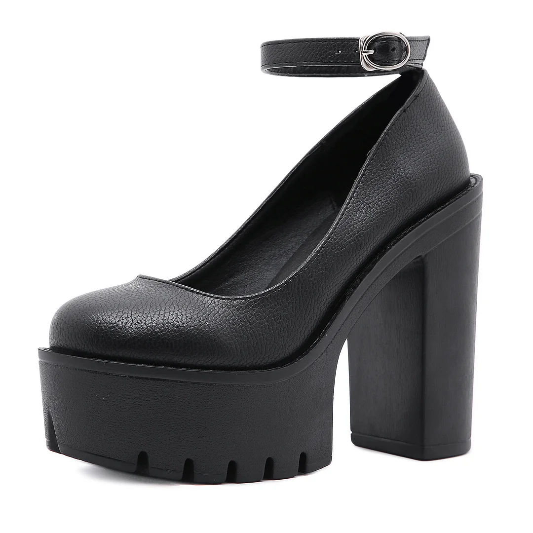 Qengg new spring autumn casual high-heeled shoes sexy ruslana korshunova thick heels platform pumps Black White Size2021