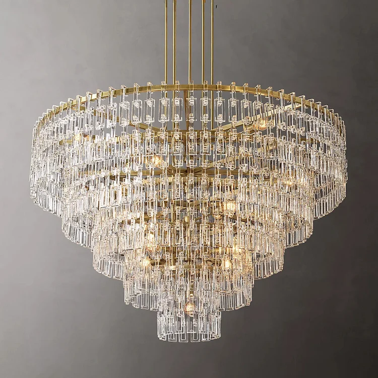 Marignan MultiTier Crystal Chain Round Chandelier 60" Vjlight