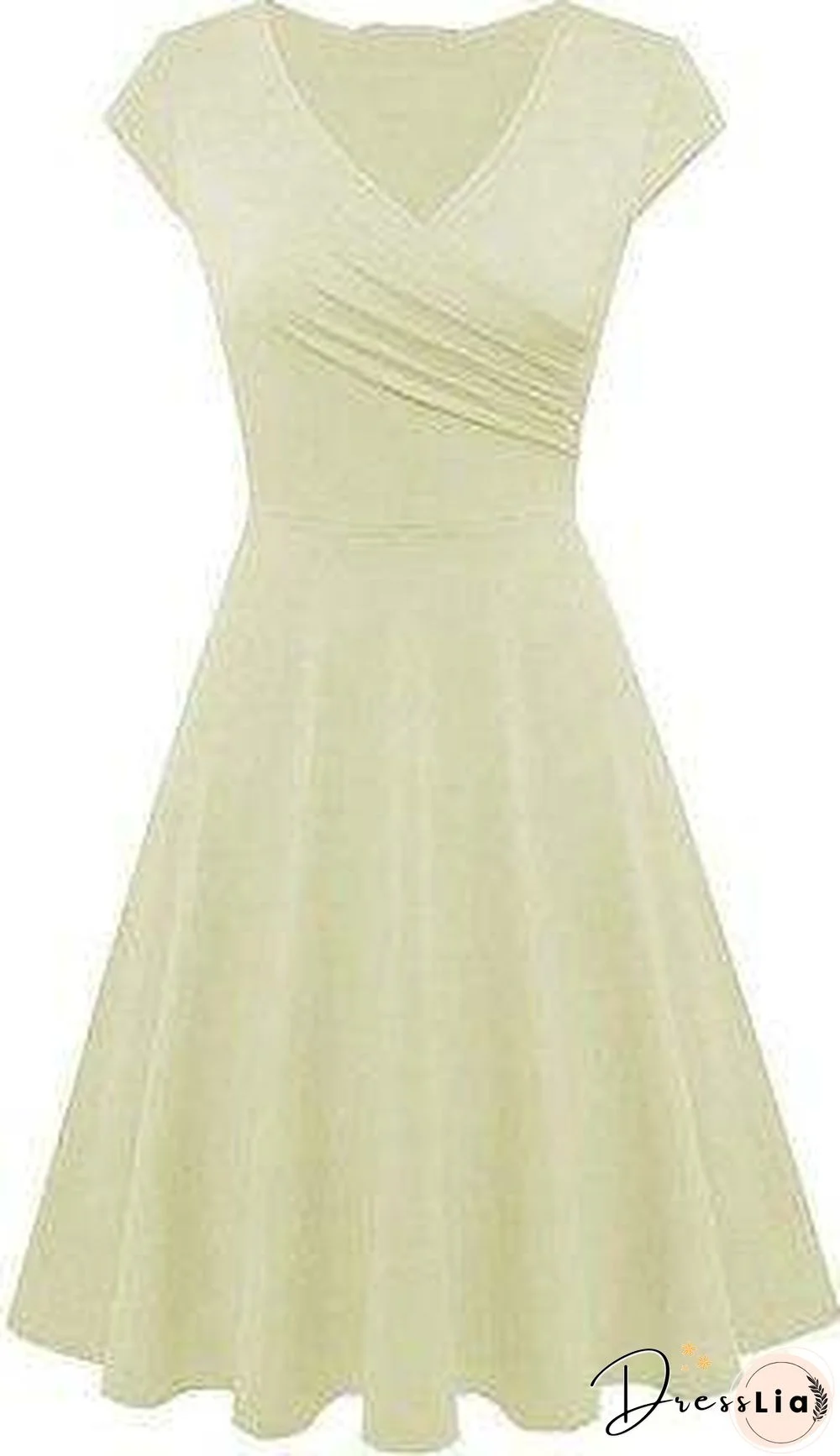 Summer Dress Women New Green 16 Colors Pleated Dresses Black Plus Size V Neck Fashion Slim Clothing Vestidos Feminina CX800