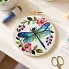 Dragonfly Floral-DIY Embroidery Kits for Craft Lover Hand Stitch 29x29cm Include Embroidery Cloth Hoops Threads tapestrymarket