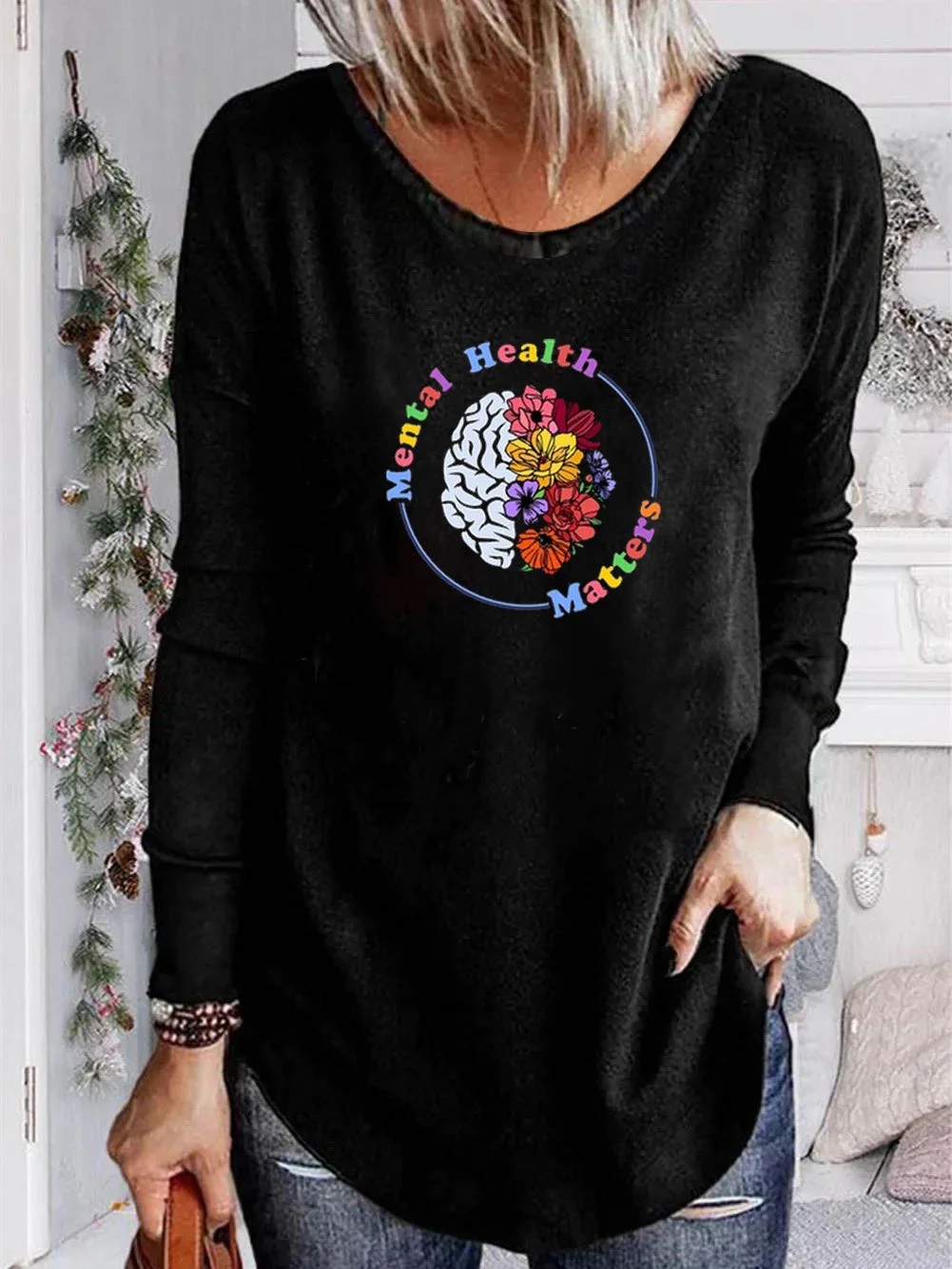Unisex 100% Cotton Long Sleeve Crew Neck Be Kind Shirt