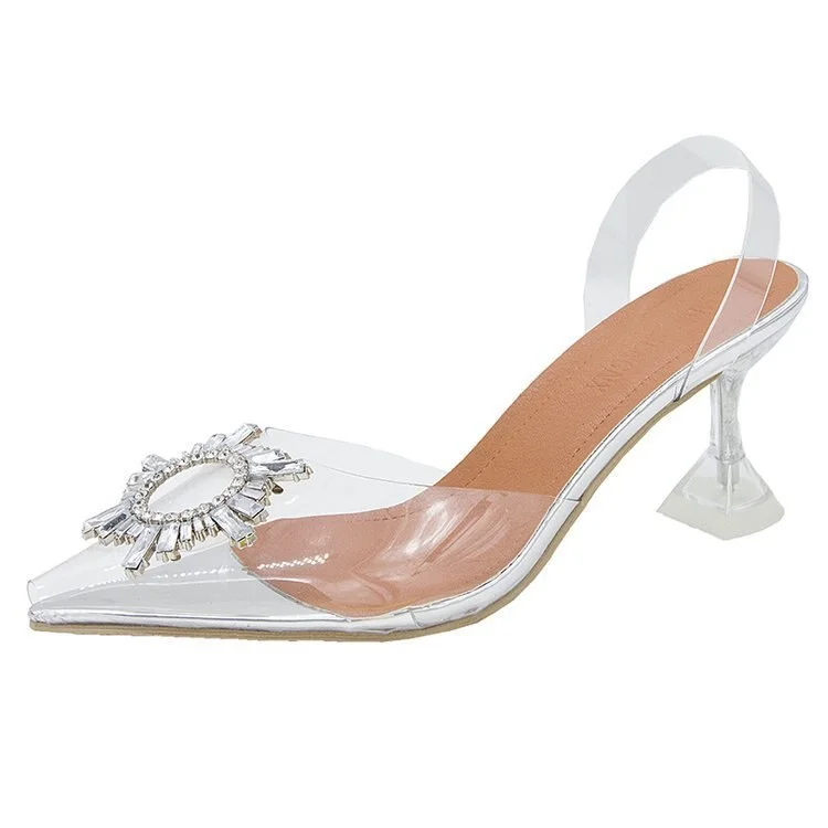 New Summer Women Elegant Pumps Sky High Heels Bling Crystal Shoes Woman Sexy Ladies Party Club Dress Transparent Slippers